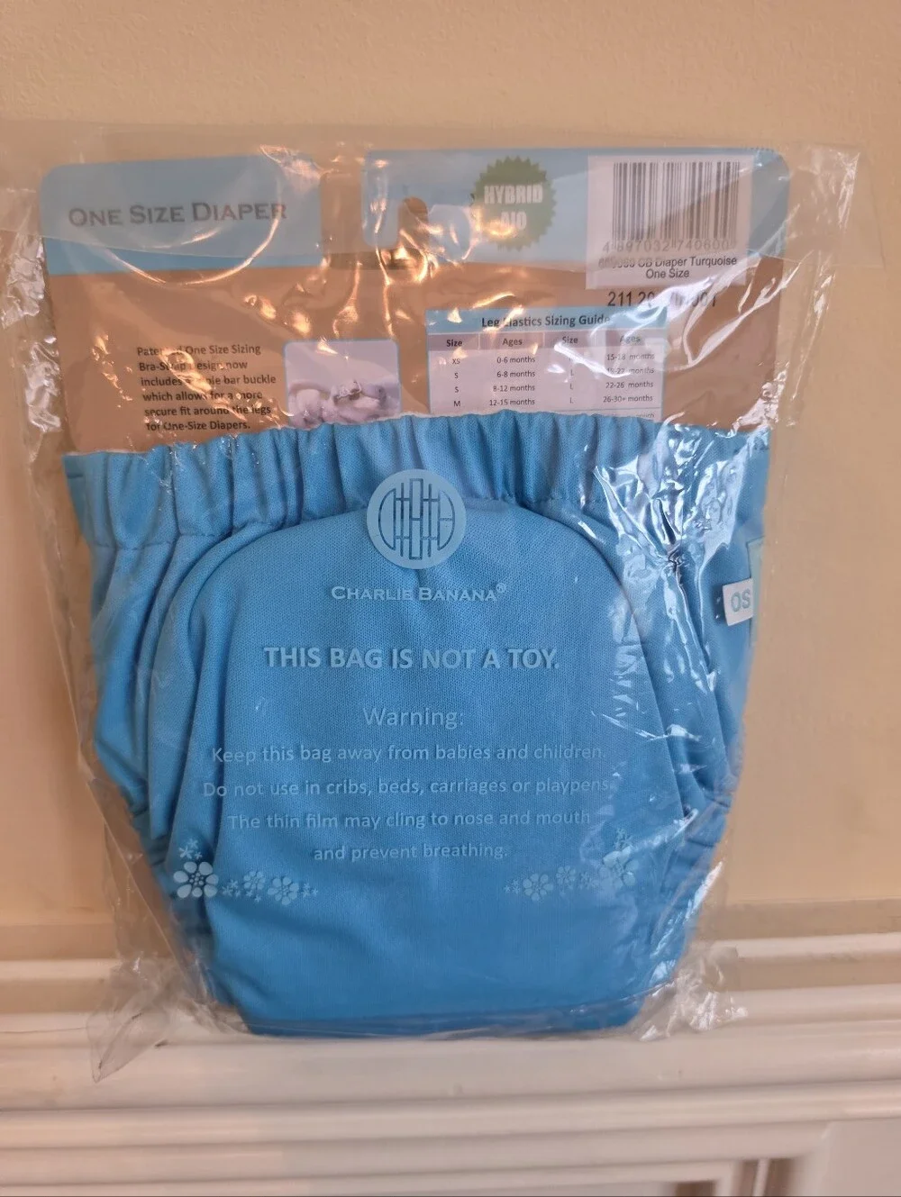 Charlie Banana Reusable One Size Diaper Cover - Blue NIP